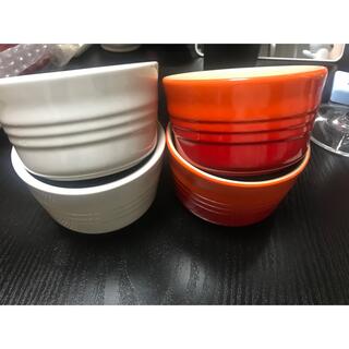 ルクルーゼ(LE CREUSET)のル・クルーゼ　赤と白の小鉢4個セット(食器)