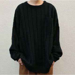 アンティカ(antiqua)のantiqua アンティカ ポケット付き リブニット ブラック 完売品(ニット/セーター)