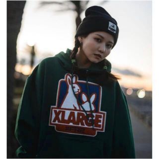 エクストララージ(XLARGE)のFR2 XLARGE Fxxk Icon Hoodie グリーン Mサイズ(パーカー)