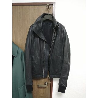 リックオウエンス(Rick Owens)のRick Owens INTARSIA HIGH NECK 46(レザージャケット)