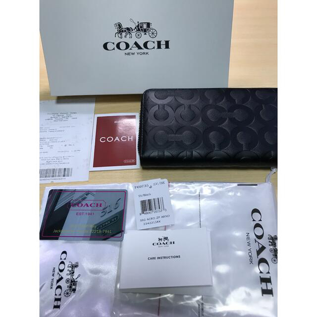 【新品未使用品】コーチ COACH オプアート F60735 長財布 ブラック