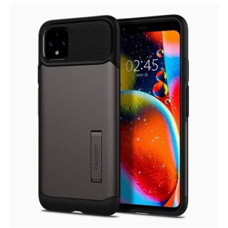 シュピゲン(Spigen)のGoogle Pixel 4 ケース スタンド付き ポリカーボネート　ガンメタル(Androidケース)