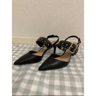 チャールズアンドキース(Charles and Keith)のチャールズアンドキース　スタッズ スリングバックヒール　　22.5cm(ハイヒール/パンプス)