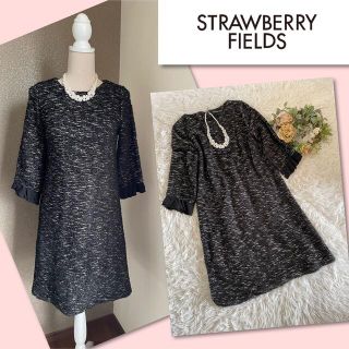 ストロベリーフィールズ(STRAWBERRY-FIELDS)の♡ストロベリーフィールズ　ツイードワンピース♡(ひざ丈ワンピース)