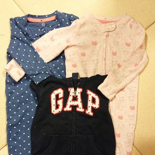 ベビーギャップ(babyGAP)のbabyGAP ロンパース+パーカーセット⭐3-6M 女の子⭐(ロンパース)