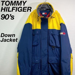 トミーヒルフィガー(TOMMY HILFIGER)の古着 90s トミーヒルフィガー セーリング ダウンジャケット L 旧タグ(ダウンジャケット)