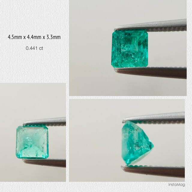 R 0210-1)『コロンビア産』天然エメラルドルース 0.441ct
