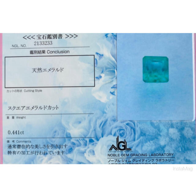 R 0210-1)『コロンビア産』天然エメラルドルース 0.441ct-eastgate.mk