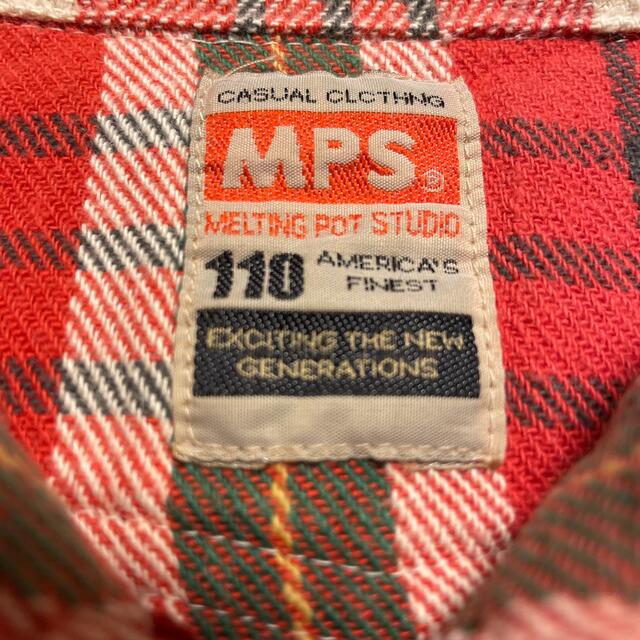 MPS(エムピーエス)のMPS 古着 アメカジ 厚手 ジップアップ ネルシャツ オレンジ 110 キッズ キッズ/ベビー/マタニティのキッズ服男の子用(90cm~)(ブラウス)の商品写真