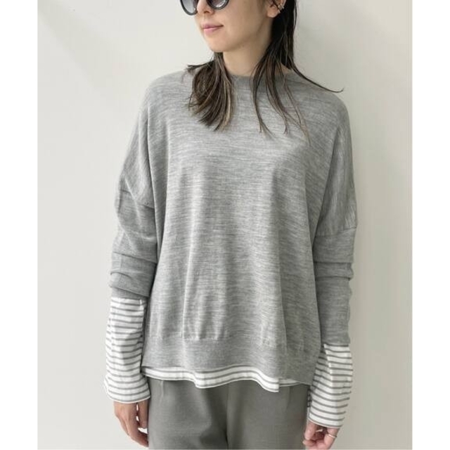 L'Appartement DEUXIEME CLASSE(アパルトモンドゥーズィエムクラス)のL'AppartementSIDE SLIT KNIT★グレーA レディースのトップス(ニット/セーター)の商品写真