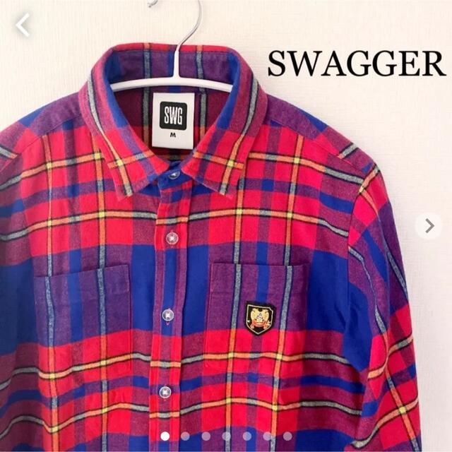 SWAGGER(スワッガー)のSWAGGER スワッガー　チェックシャツ　クリーニング済み　長袖　Mサイズ　 メンズのトップス(シャツ)の商品写真