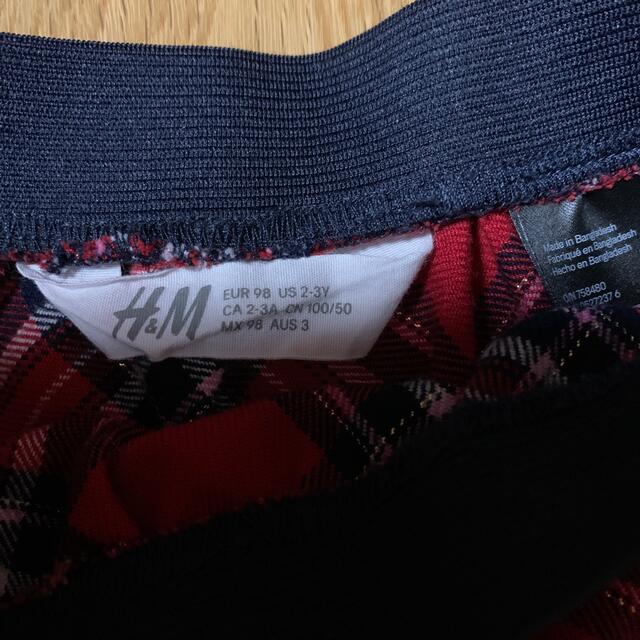 H&M(エイチアンドエム)の女の子　チェックスカート キッズ/ベビー/マタニティのキッズ服女の子用(90cm~)(スカート)の商品写真