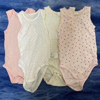 ユニクロ(UNIQLO)の女の子　90cm 肌着　ロンパース　4枚セット(下着)