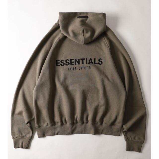 FEAR OF GOD(フィアオブゴッド)のESSENTIALS プルオーバーフーディ L ブラウン メンズのトップス(パーカー)の商品写真