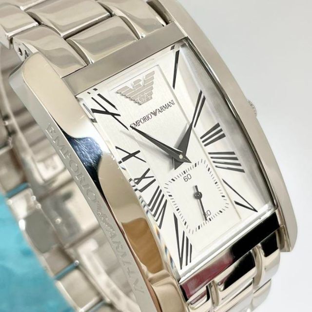 腕時計(アナログ)341 エンポリオアルマーニ時計　メンズ腕時計　長方形　レクタンギュラー　人気