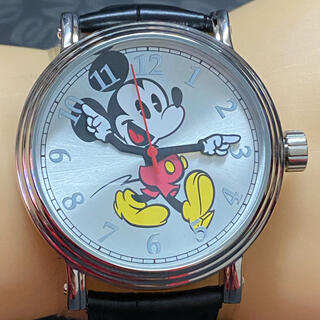 ディズニー(Disney)の新品 43mm 日本製クオーツ ミッキーマウス Disney シルバーxレザー(腕時計(アナログ))