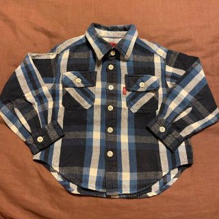 リーバイス(Levi's)のリーバイス Levi's ブロック チェック ネルシャツ 90 キッズ ブルー(ブラウス)