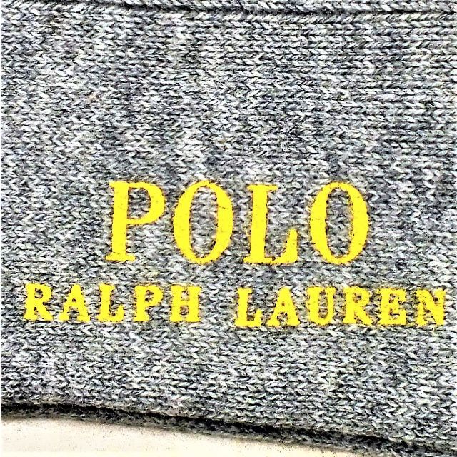 POLO RALPH LAUREN(ポロラルフローレン)の本物24-26㎝ラルフローレン32㎝丈ハイソックス1,710円新品未使用灰地P紺 レディースのレッグウェア(ソックス)の商品写真