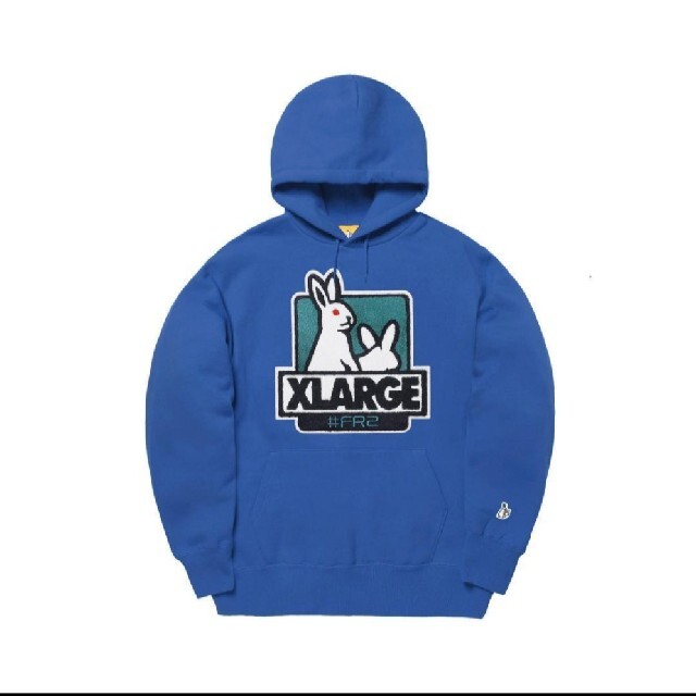 XLARGE(エクストララージ)のXL FR2 × XLARGE Fxxk Icon Hoodie BLUE メンズのトップス(パーカー)の商品写真