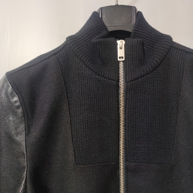 DIESEL(ディーゼル)のディーゼル    レザー切り替えジャケット ブラック メンズのジャケット/アウター(レザージャケット)の商品写真