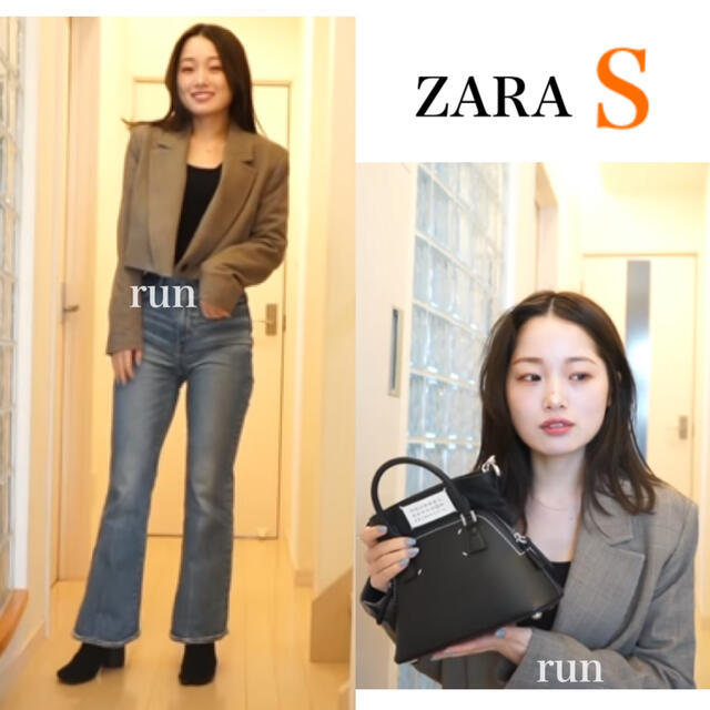 ZARA(ザラ)のZARA ザラ クロップド丈 チェックブレザー ジャケット なぐもふうか着用  レディースのジャケット/アウター(テーラードジャケット)の商品写真