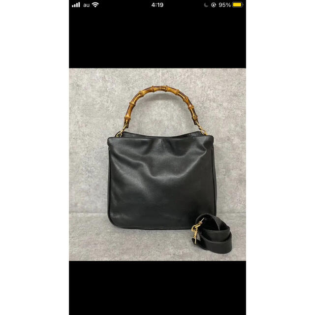 Gucci(グッチ)のグッチGUCCIバンブー2way ショルダーバッグ　黒　革 レディースのバッグ(ハンドバッグ)の商品写真