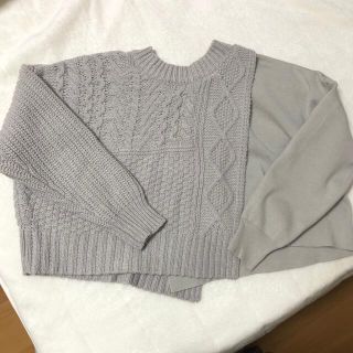 ジーナシス(JEANASIS)の【美品・値下げ】アシンメトリー ショート丈ニット(ニット/セーター)