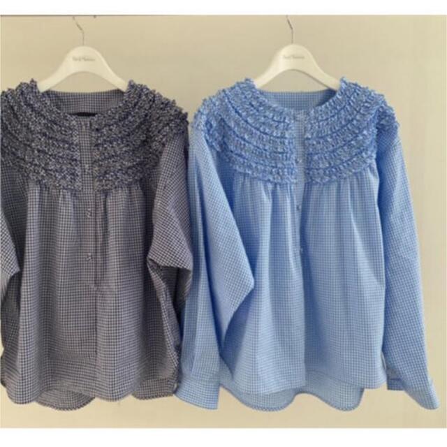 mini frill blouse ミニフリルブラウス　ブルー