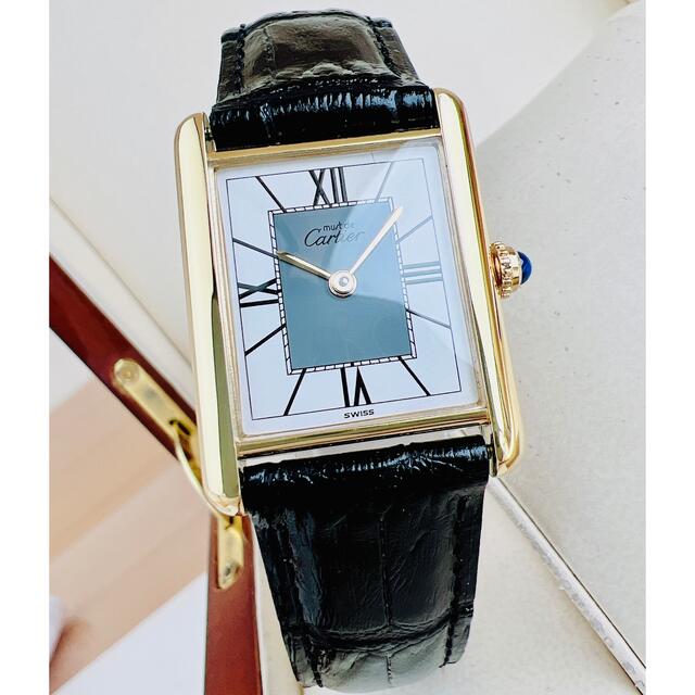 Cartier(カルティエ)の美品 カルティエ マスト タンク グレー ホワイト ローマン LM メンズの時計(腕時計(アナログ))の商品写真