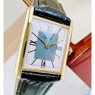 カルティエ(Cartier)の美品 カルティエ マスト タンク グレー ホワイト ローマン LM(腕時計(アナログ))