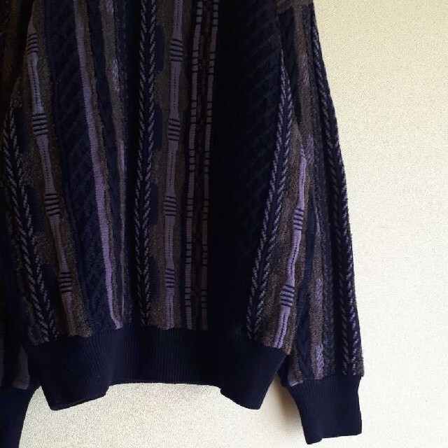Santa Monica(サンタモニカ)の古着屋　ヴィンテージ　3Ｄ　立体編み　総柄　デザインセーター メンズのトップス(ニット/セーター)の商品写真