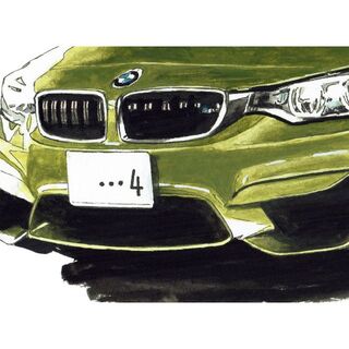 GC-576 BMW M1/M4クーペ限定版画サイン有額装済作家平右ヱ門
