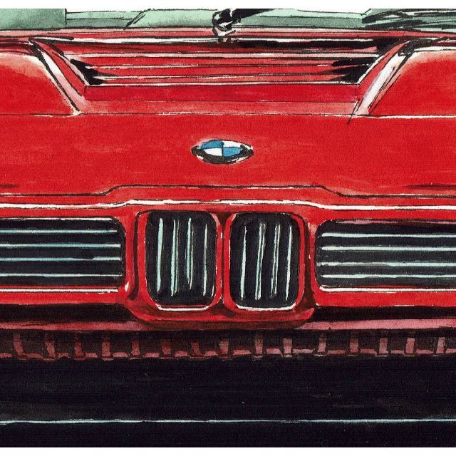 BMW(ビーエムダブリュー)のGC-578 BMW M1限定版画サイン有額装済作家平右ヱ門 エンタメ/ホビーの美術品/アンティーク(絵画/タペストリー)の商品写真