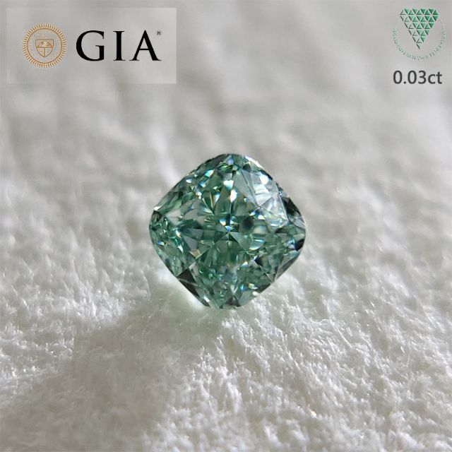 0.03 ct F.Int.Green GIA 天然 グリーン ダイヤ 純色 【高額売筋】 www