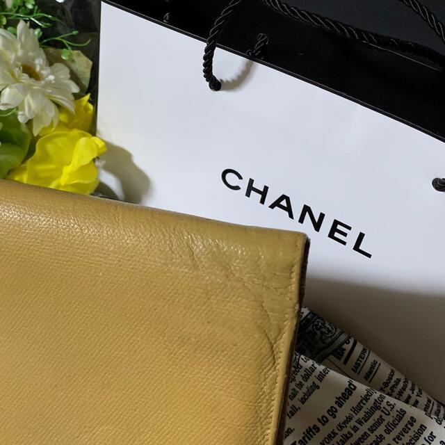 シャネル、キャビアスキン、COCOボタン長財布、ベージュ - 財布