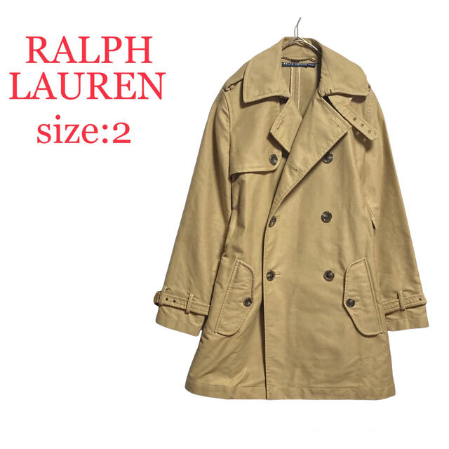 POLO RALPH LAUREN(ポロラルフローレン)のRALPH LAUREN ラルフローレン　レディース　ベージュ　トレンチコート レディースのジャケット/アウター(トレンチコート)の商品写真