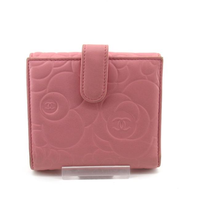 シャネル Wホック財布 カメリア レザー 財布 シャネル Wホック財布 カメリア レザー 財布
