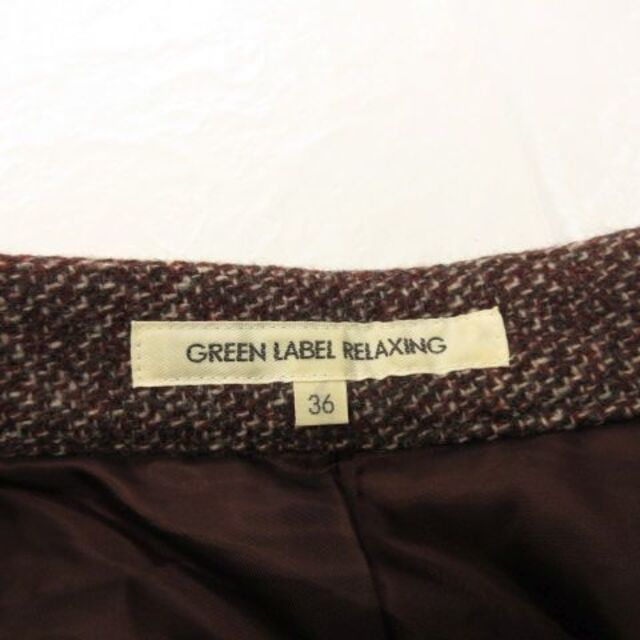 UNITED ARROWS green label relaxing(ユナイテッドアローズグリーンレーベルリラクシング)のグリーンレーベルリラクシング スカート ツイード ミニ 紫 36 *A887 レディースのスカート(ミニスカート)の商品写真