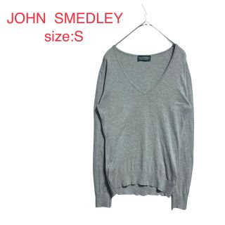 ジョンスメドレー(JOHN SMEDLEY)のJOHN SMEDLEY ジョンスメドレー　レディース　グレー　Vネックセーター(ニット/セーター)