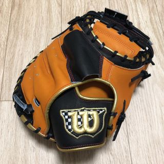 ウィルソン(wilson)のWilson ウィルソン 軟式キャッチャーミット オレンジ×ブラック(グローブ)