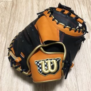 ウィルソン(wilson)のWilson ウィルソン 軟式キャッチャーミット ブラック×オレンジ(グローブ)