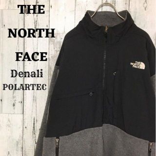 ザノースフェイス(THE NORTH FACE)のUS規格ノースフェイスデナリジャケット刺繍ロゴ灰色グレー黒ブラック(ブルゾン)