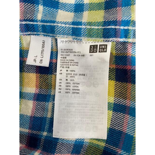 UNIQLO(ユニクロ)の2枚セット　長袖　シャツ　チェック　ユニクロ　Ｌサイズ メンズのトップス(シャツ)の商品写真