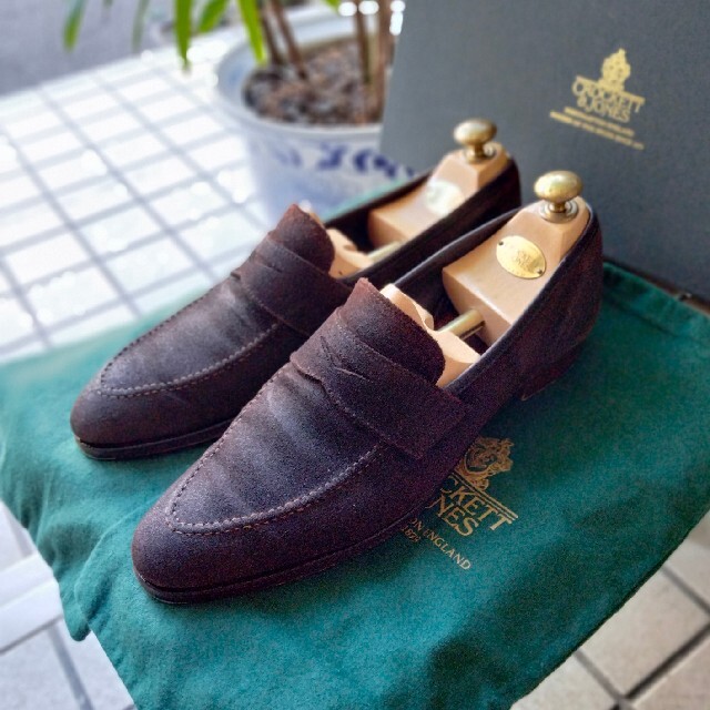 美品 保存箱.袋付 クロケット&ジョーンズ TEIGN 8E ローファー