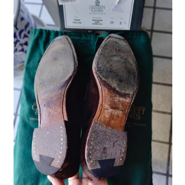 美品 保存箱.袋付 クロケット&ジョーンズ TEIGN 8E ローファー