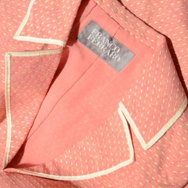 FRANCO FERRARO(フランコフェラーロ)の フランコフェラーロ　　刺繍ステッチの春夏セットアップ　ワンピースとジャケット レディースのフォーマル/ドレス(スーツ)の商品写真