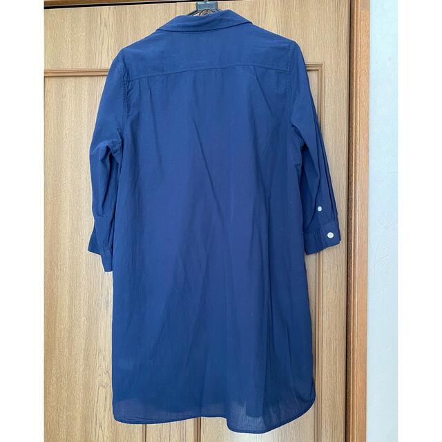 しまむら(シマムラ)の大きいサイズ☆シャツチュニック 紺色 4L レディースのトップス(シャツ/ブラウス(長袖/七分))の商品写真