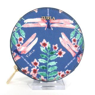 フルラ(Furla)のフルラ コインケース美品  - 花柄 レザー(コインケース)