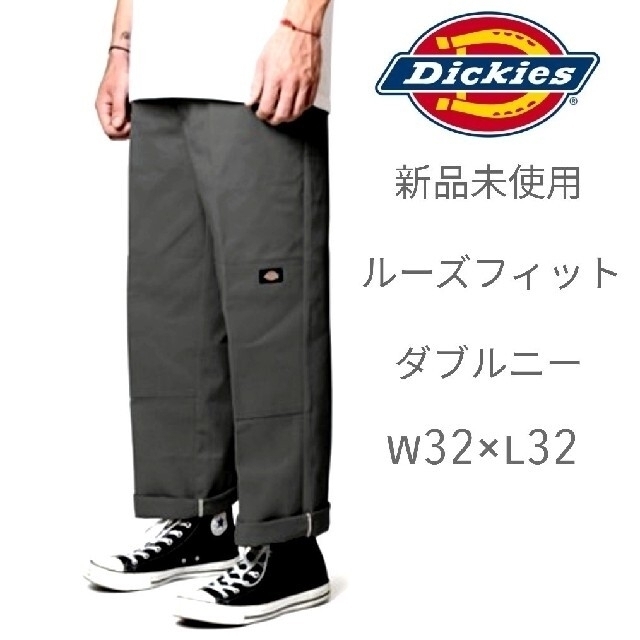 90s 00s Dickies 85283 ダブルニー チャコールグレー 33