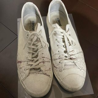 マルタンマルジェラ1 ×コンバース CONVERSE  141957C ペンキ加工ハイカットレザースニーカー メンズ 26.5cm